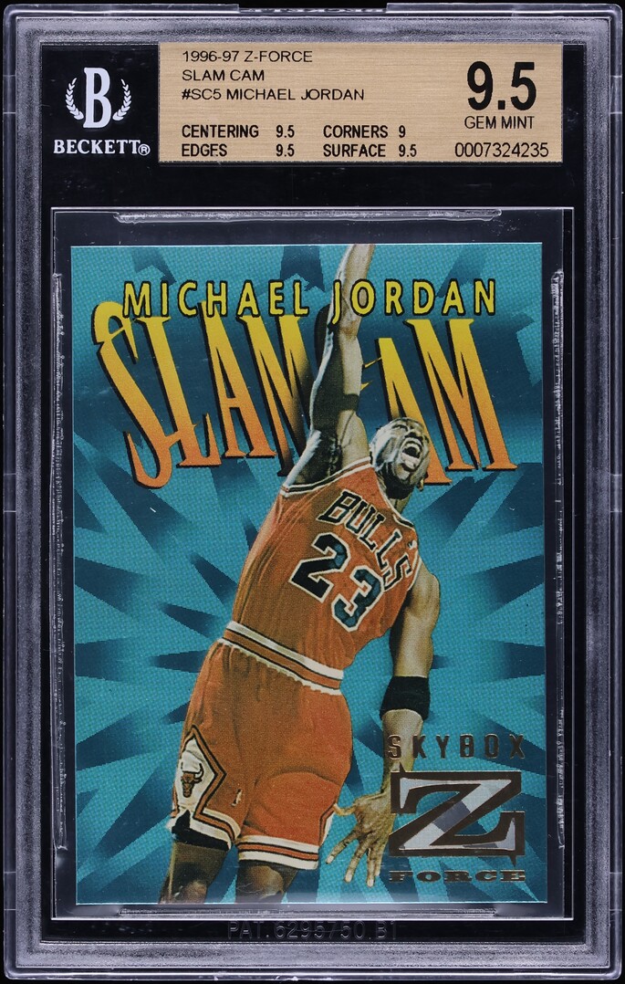 1996 Skybox Z-Force Slam Cam Michael Jordan #SC5 BGS 9.5 GEM MINT
