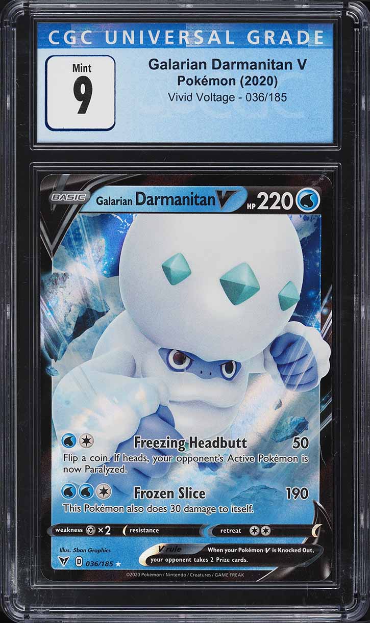 2020 Pokemon Sword & Shield Vivid Voltage Galarian Darmanitan V #36 CGC 9 MINT - Main Image