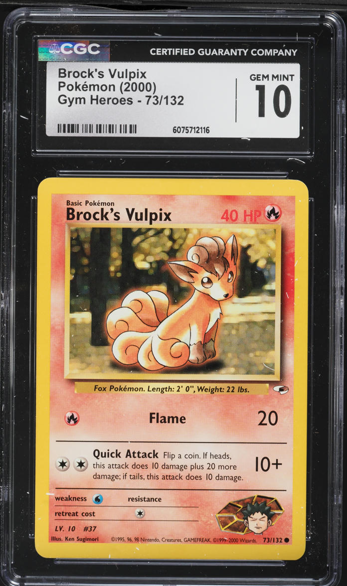 2000 Pokemon Gym Heroes Brock's Vulpix #73 CGC 10 GEM MINT