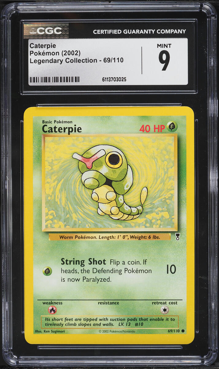 2002 Pokemon Legendary Collection Caterpie #69 CGC 9 MINT