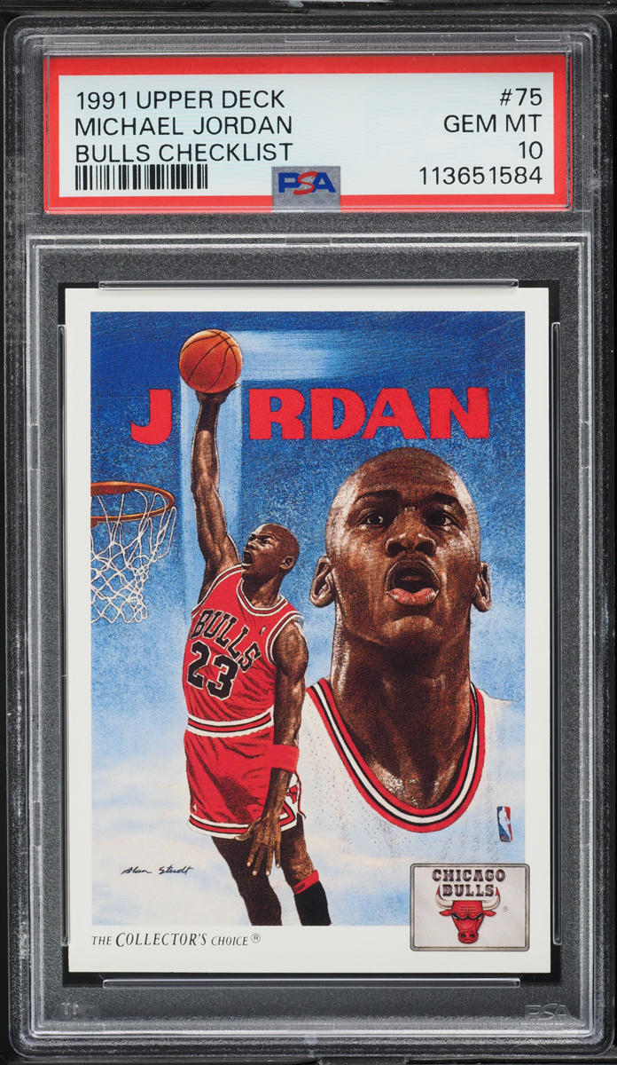 1991 Upper Deck Bulls Checklist Michael Jordan #75 PSA 10 GEM MINT