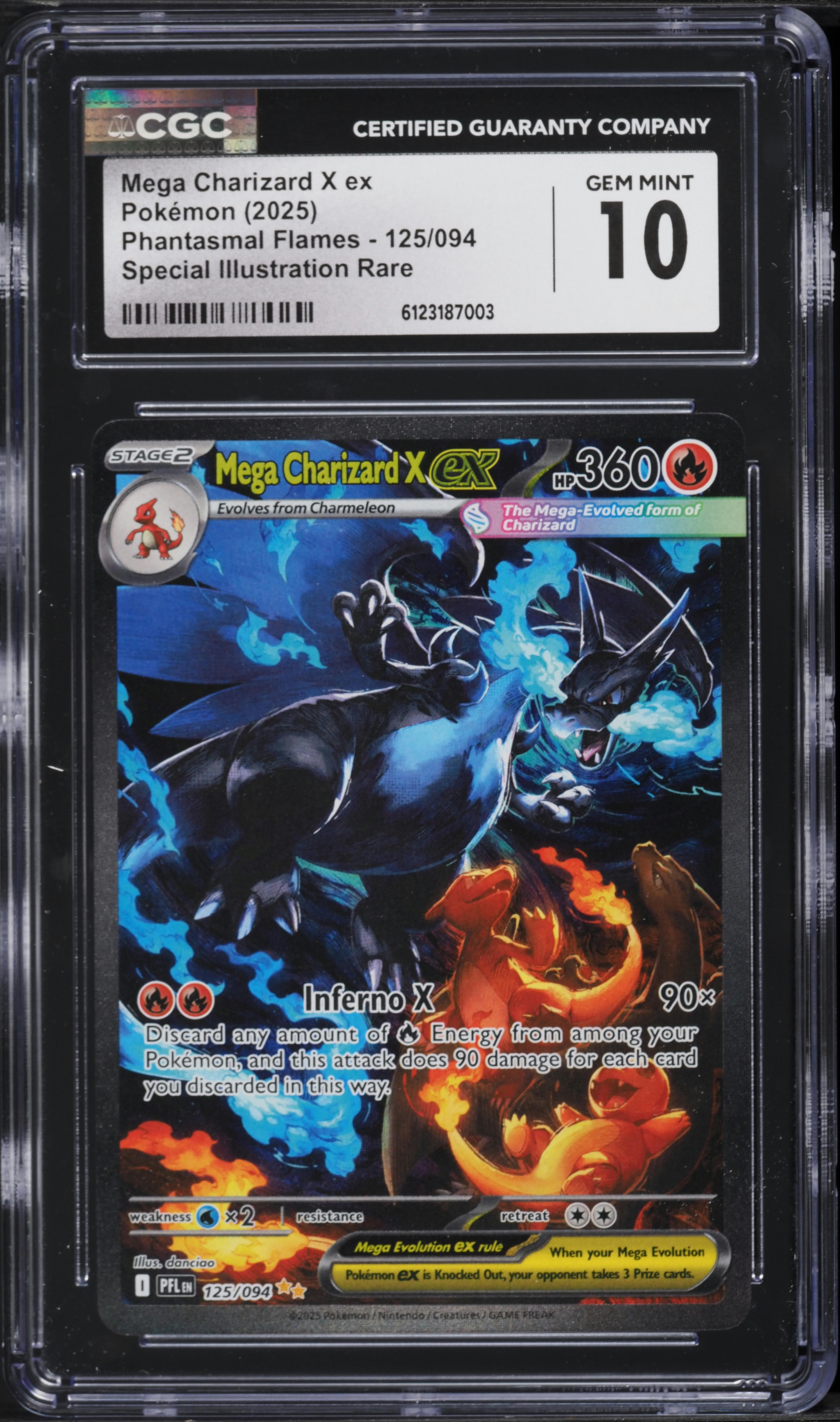 2025 Pokemon Mega Phantasmal Flames SIR Mega Charizard X ex #125 CGC 10 GEM MINT