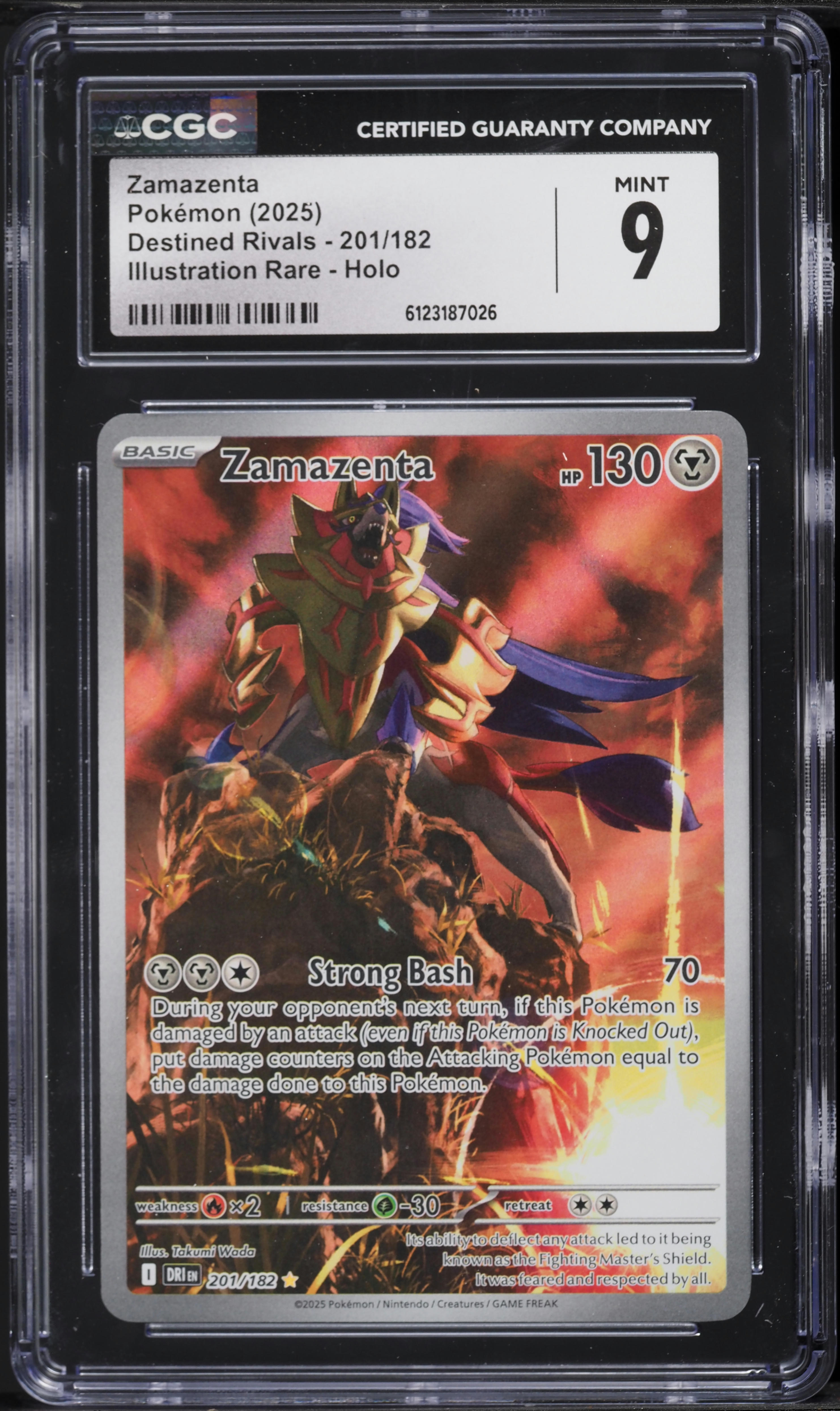 2025 Pokemon Scarlet & Violet Destined Rivals IR Zamazenta #201 CGC 9 MINT