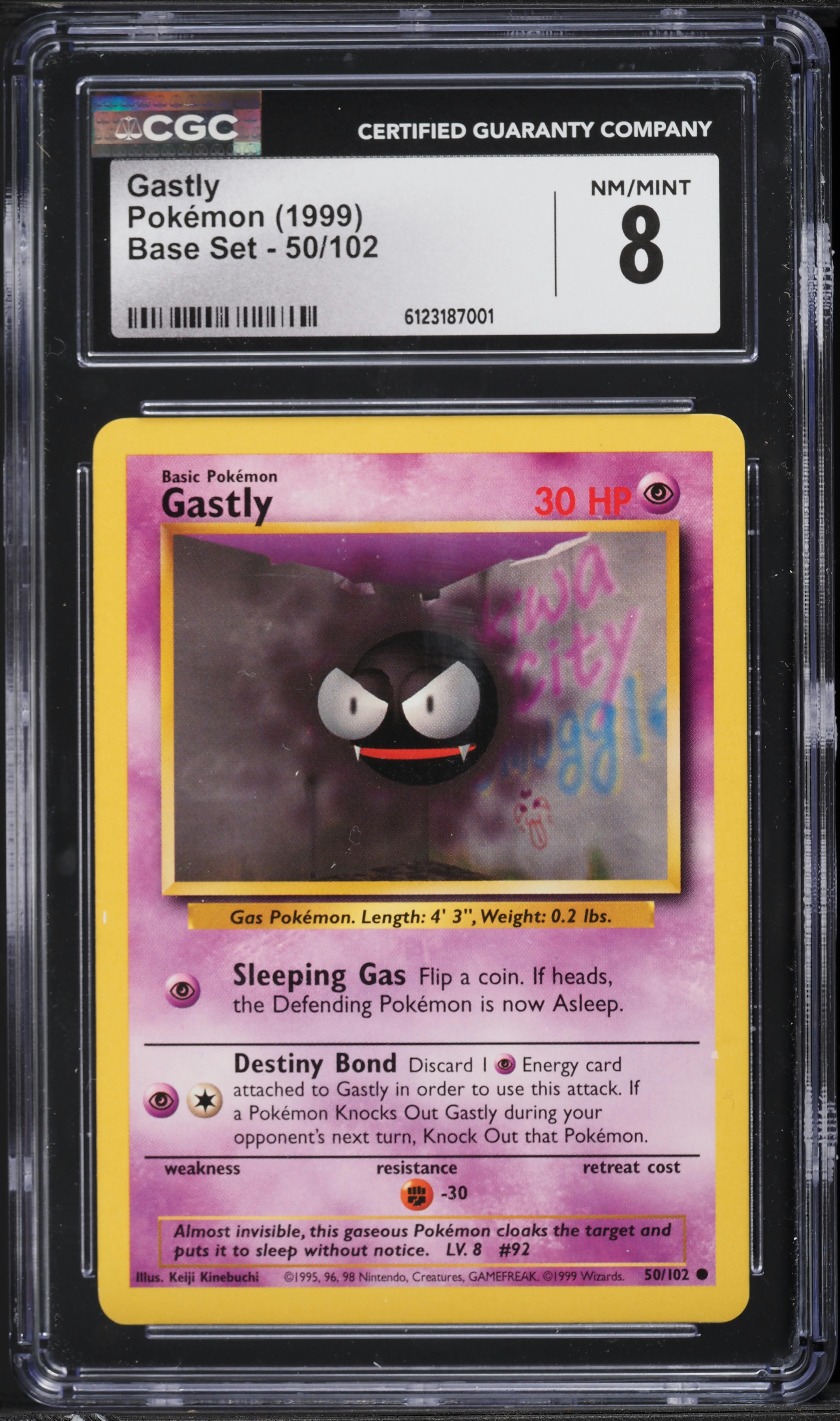 1999 Pokemon Base Set Gastly #50 CGC 8 NM-MT