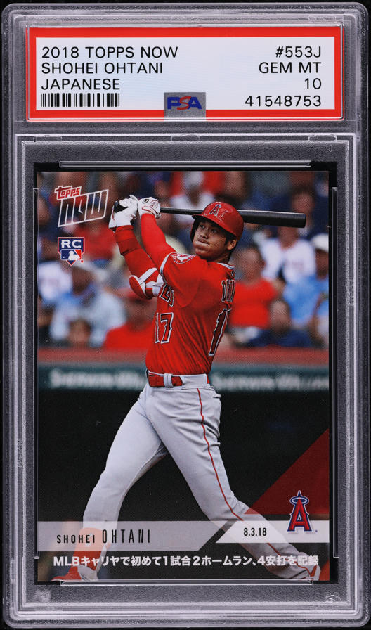 2018 Topps Now Japanese Shohei Ohtani ROOKIE RC #553J PSA 10