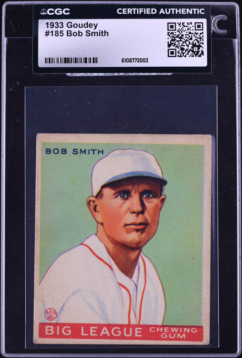 1933 Goudey Bob Smith #185 CGC AUTH