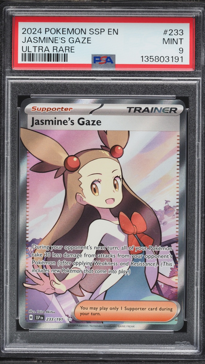 2024 Pokemon Scarlet & Violet Surging Sparks Full Art Jasmine's Gaze #233 PSA 9 MINT