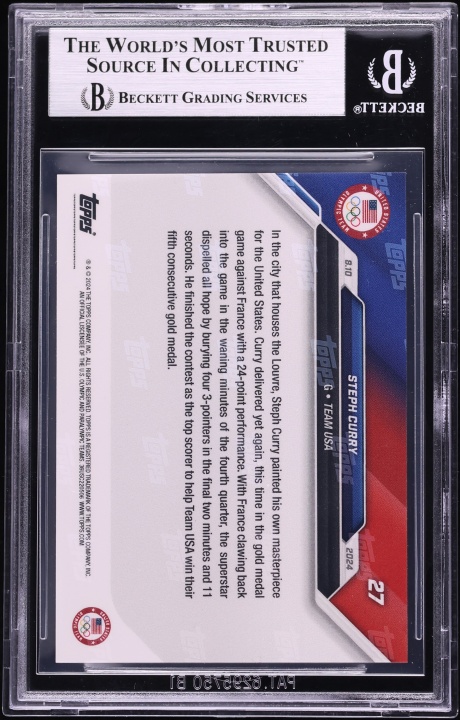 2024 Topps Now Olympic Games Stephen Curry #27 BGS 9 MINT