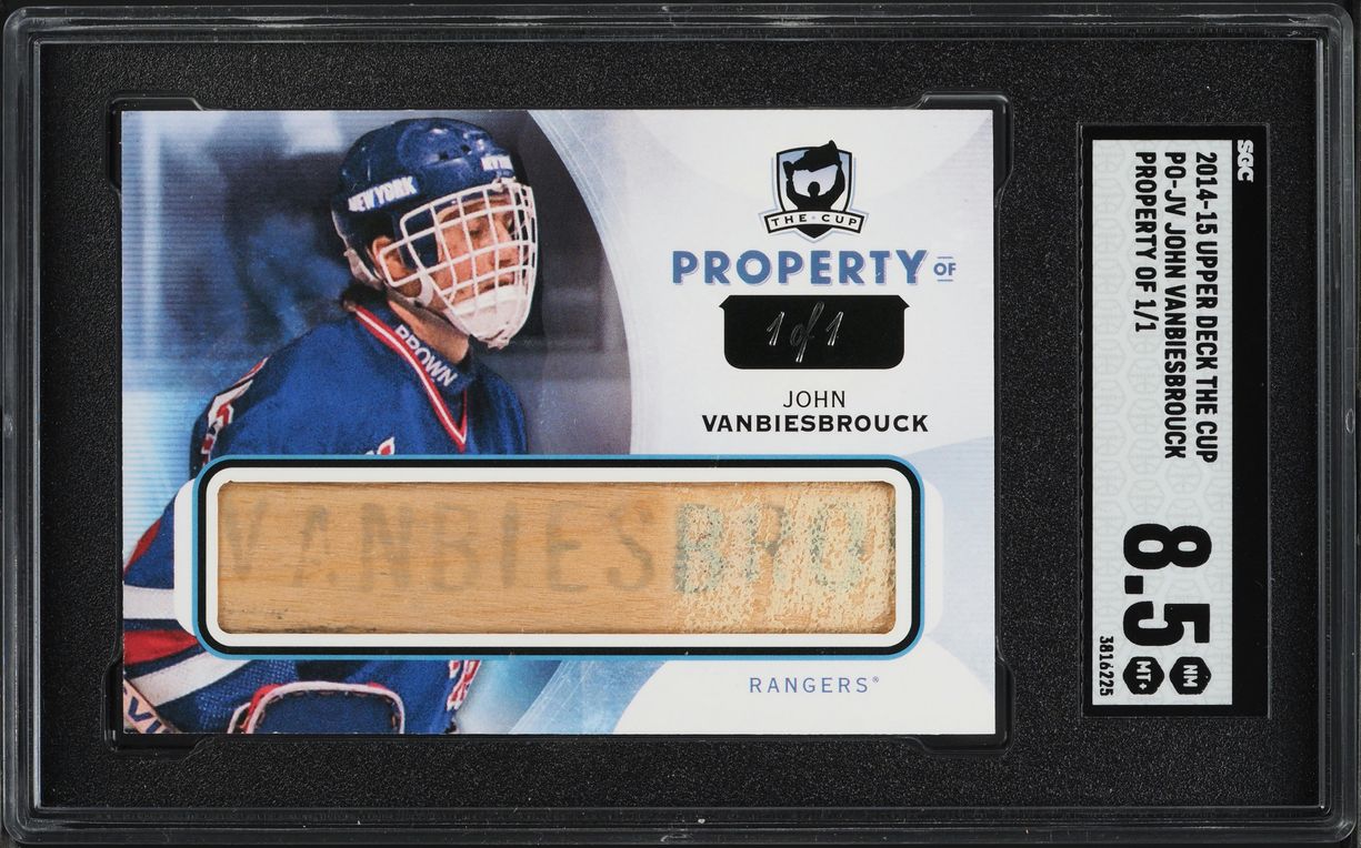 2014 Upper Deck The Cup Property Of John Vanbiesbrouck PATCH 1/1 #PO-JV SGC 8.5