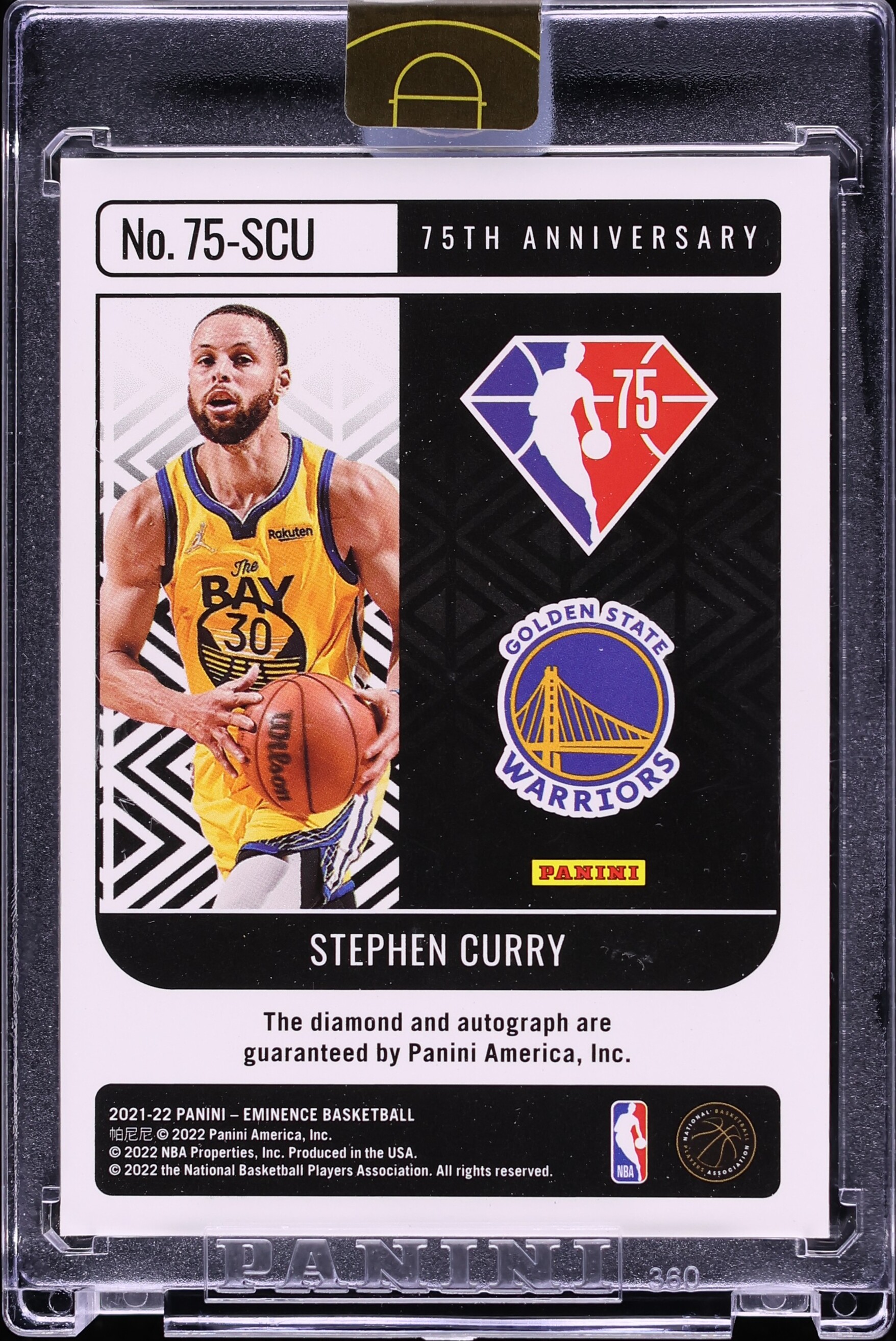 2021 Panini Eminence 75th Anniversary Diamond Gems Gold Stephen