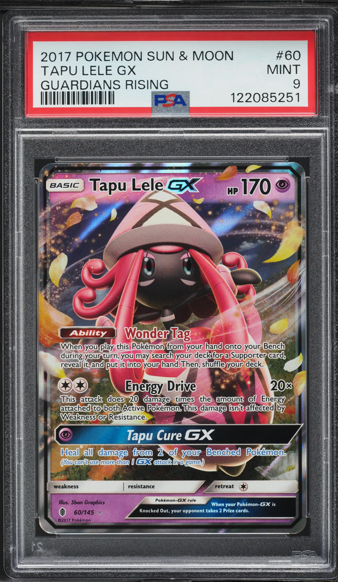 2017 Pokemon Sun & Moon Guardians Rising Tapu Lele GX #60 PSA 9 MINT