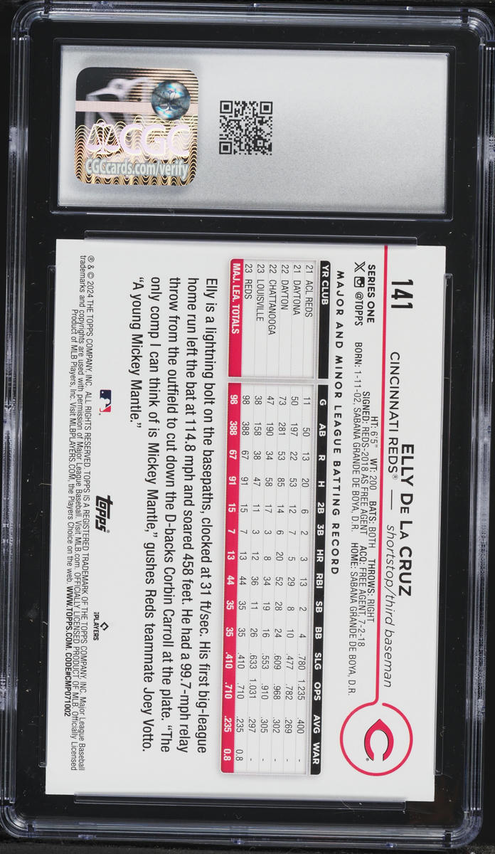 2024 Topps Yellow Elly De La Cruz ROOKIE #141 CGC 9.5 MINT+