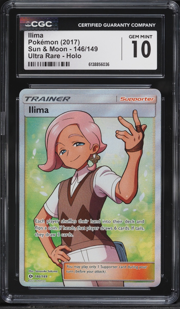 2017 Pokemon Sun & Moon Full Art Ilima #146 CGC 10 GEM MINT