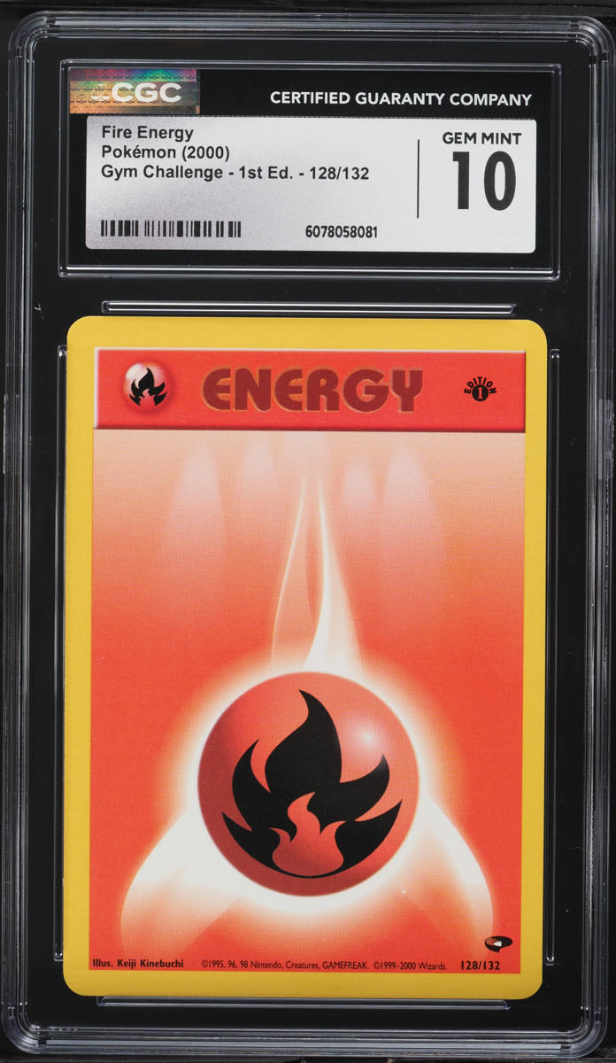 2000 Pokemon Gym Challenge 1st Edition Fire Energy #128 CGC 10 GEM MINT