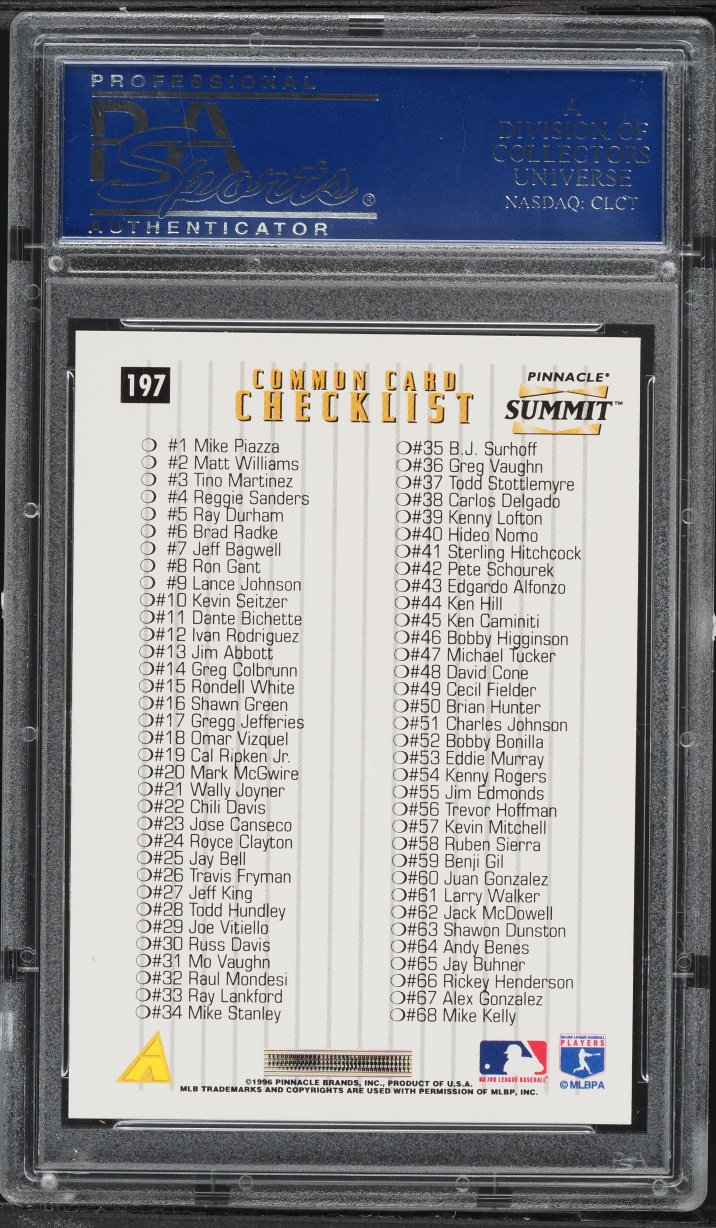 1996 Summit Foil Ken Griffey Jr. #197 PSA 10 GEM MINT - Photo 2