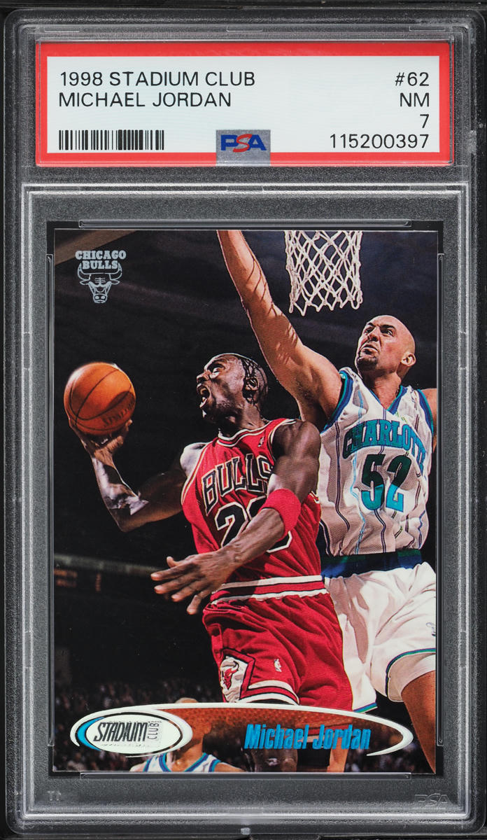 1998 Stadium Club Basketball Michael Jordan #62 PSA 7 NRMT