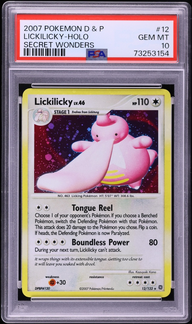 2007 Pokemon Diamond & Pearl Secret Wonders Holo Lickilicky #12 PSA 10 GEM MINT