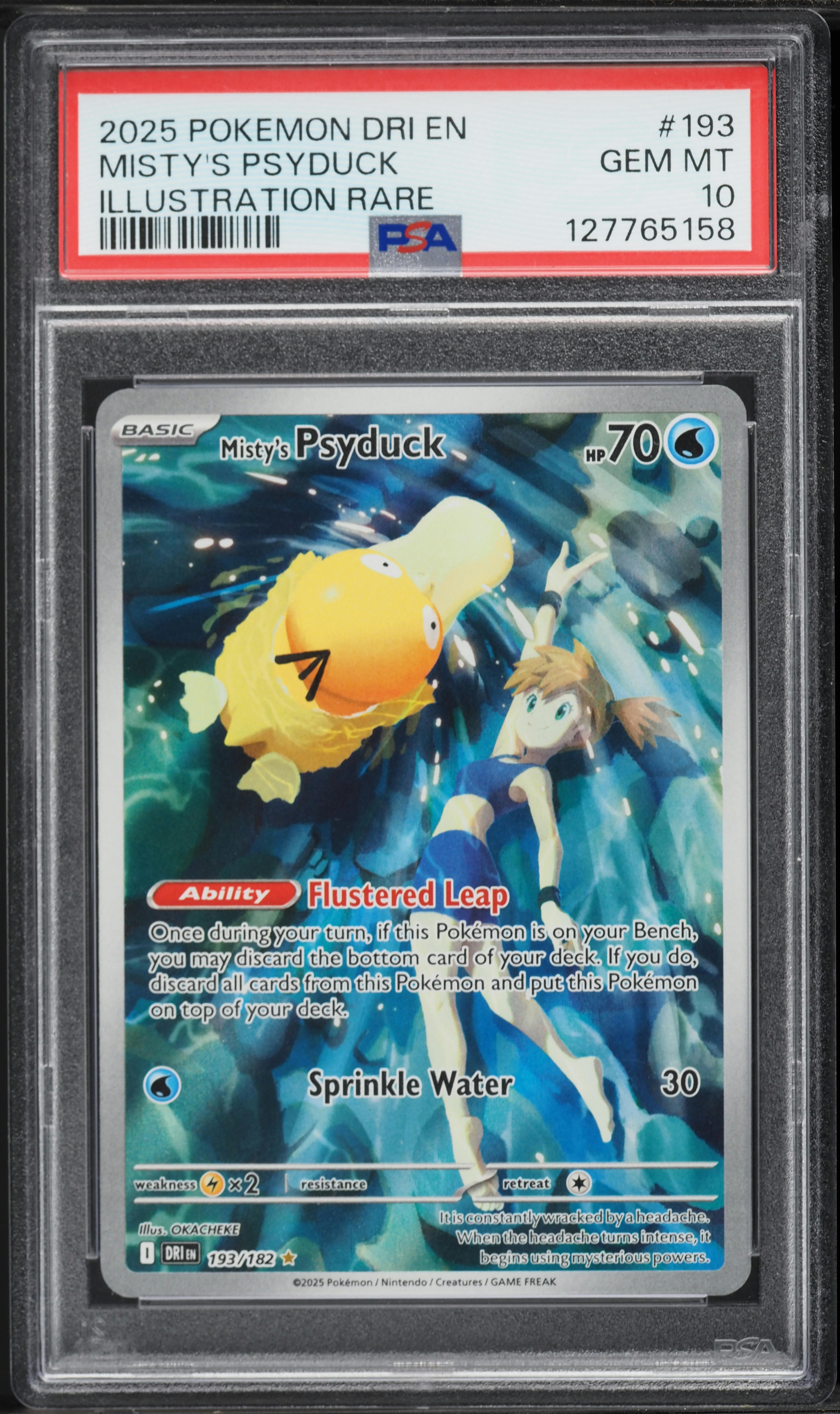 2025 Pokemon Scarlet & Violet Destined Rivals IR Misty's Psyduck #193 PSA 10 GEM MINT