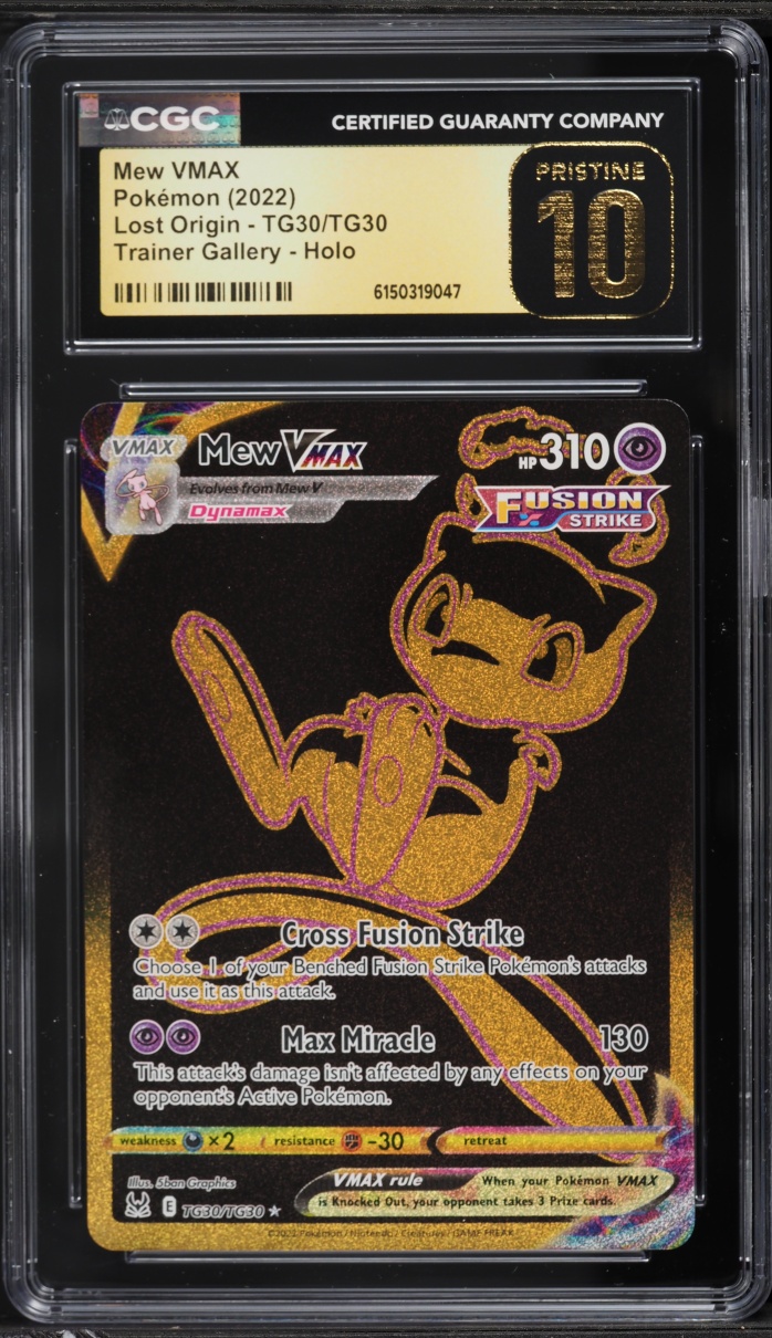 2022 Pokemon Sword & Shield Lost Origin Full Art Mew VMAX #TG30 CGC 10 PRISTINE
