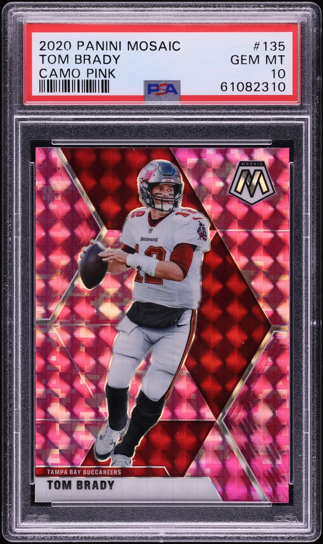 2020 Panini Mosaic Camo Pink Tom Brady #135 PSA 10 GEM MINT