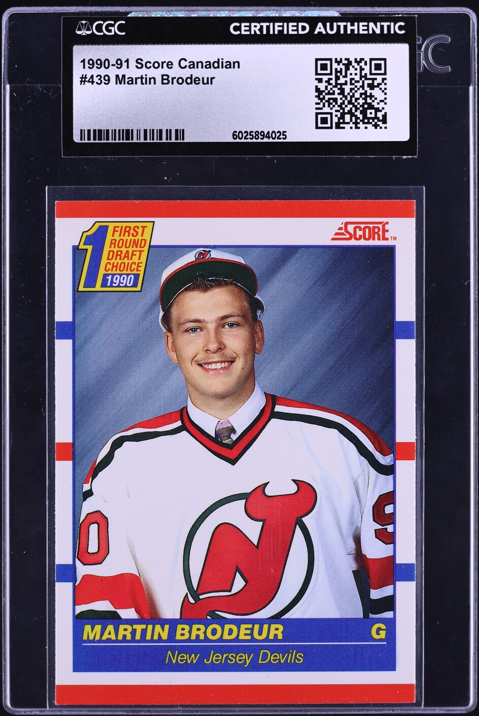 1990 Score Canadian Martin Brodeur ROOKIE #439 CGC AUTH