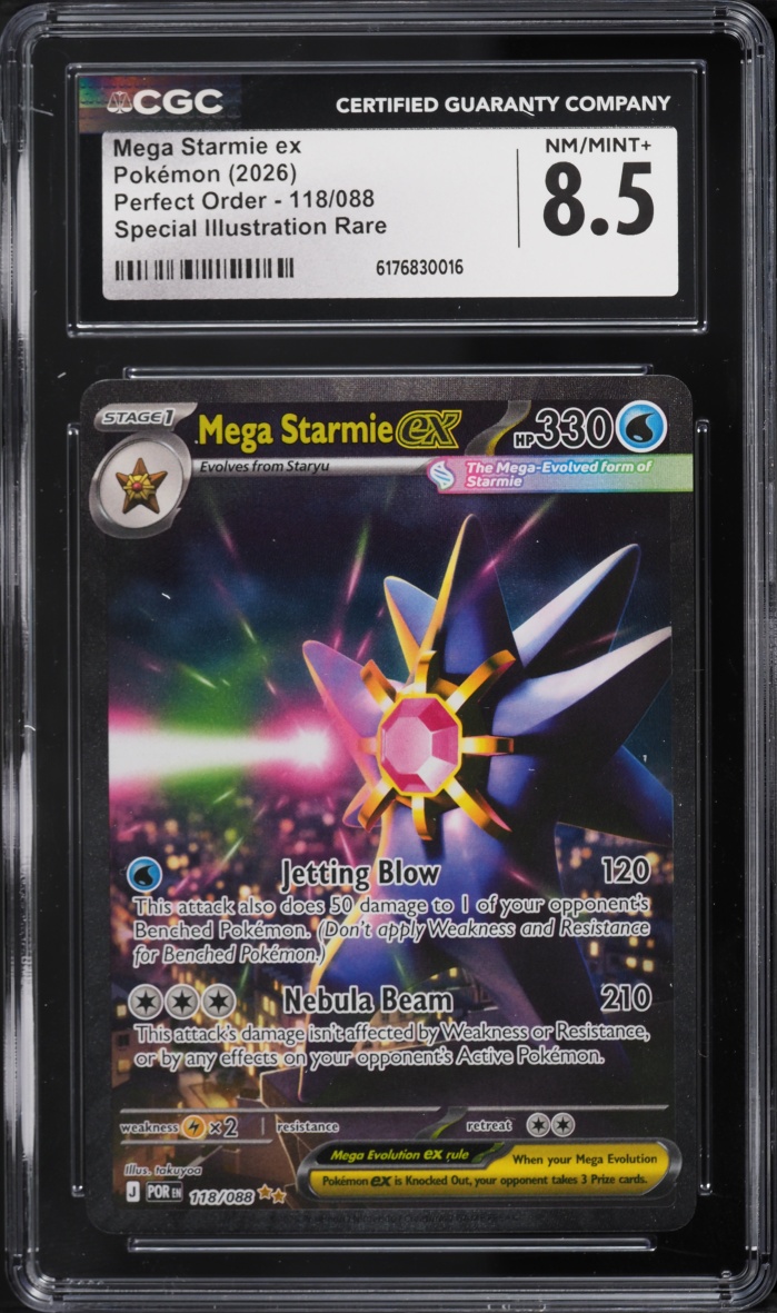 2026 Pokemon Mega Evolution Perfect Order SIR Mega Starmie EX #118 CGC 8.5 NM-MT+
