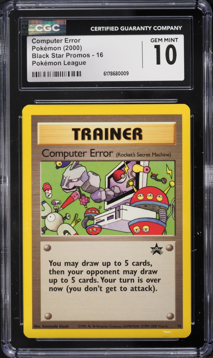 2000 Pokemon League Black Star Promo Computer Error #16 CGC 10 GEM MINT
