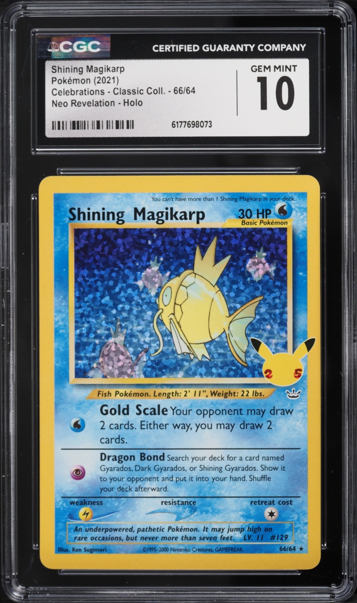 2021 Pokemon SWSH Celebrations Classic Collection Holo Shining Magikarp #66 CGC 10 GEM MINT