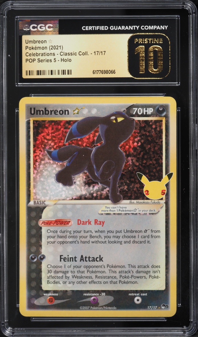 2021 Pokemon SWSH Celebrations Classic Collection Holo Umbreon Gold Star #17 CGC 10 PRISTINE