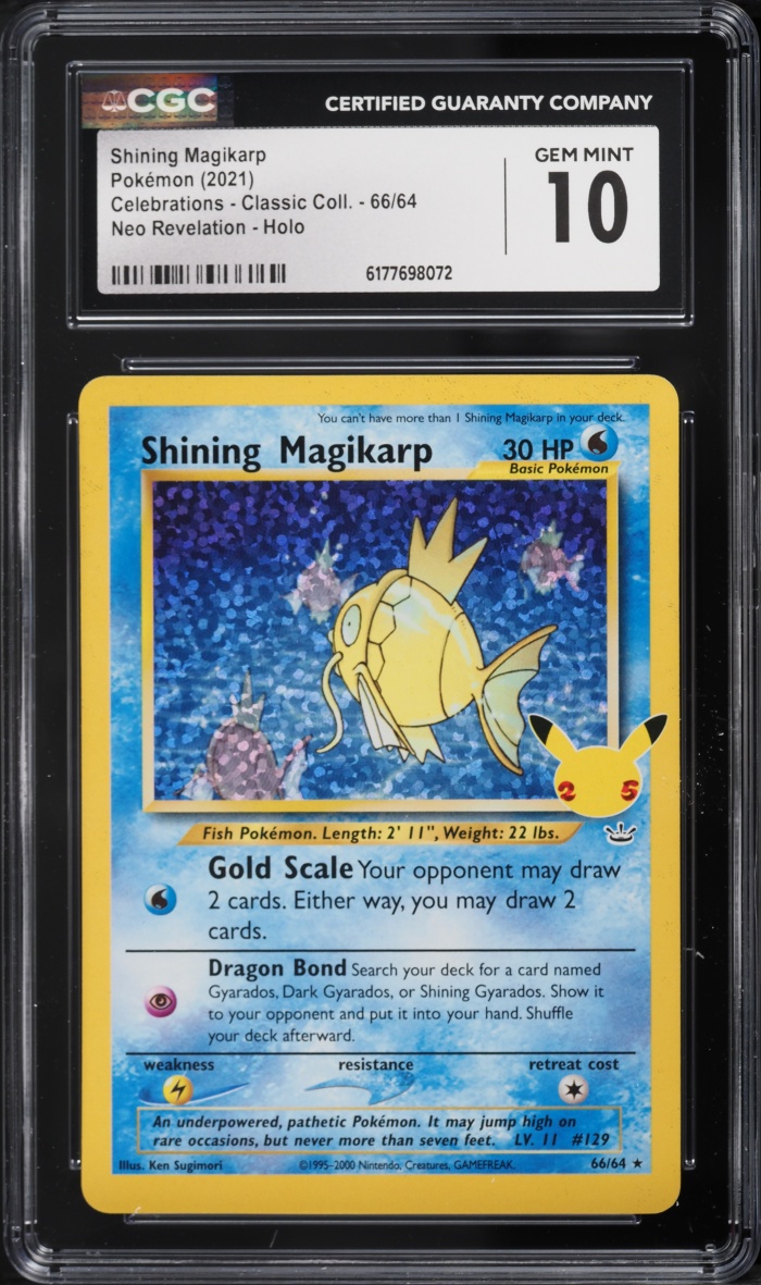 2021 Pokemon SWSH Celebrations Classic Collection Holo Shining Magikarp #66 CGC 10 GEM MINT