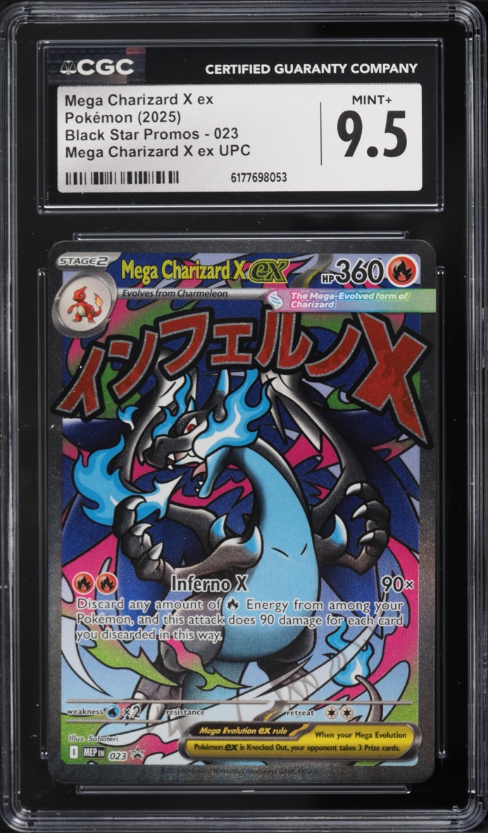 2025 Pokemon Mega Evolution Promo Ultra Premium Full Art Mega Charizard X Ex #23 CGC 9.5 MINT+