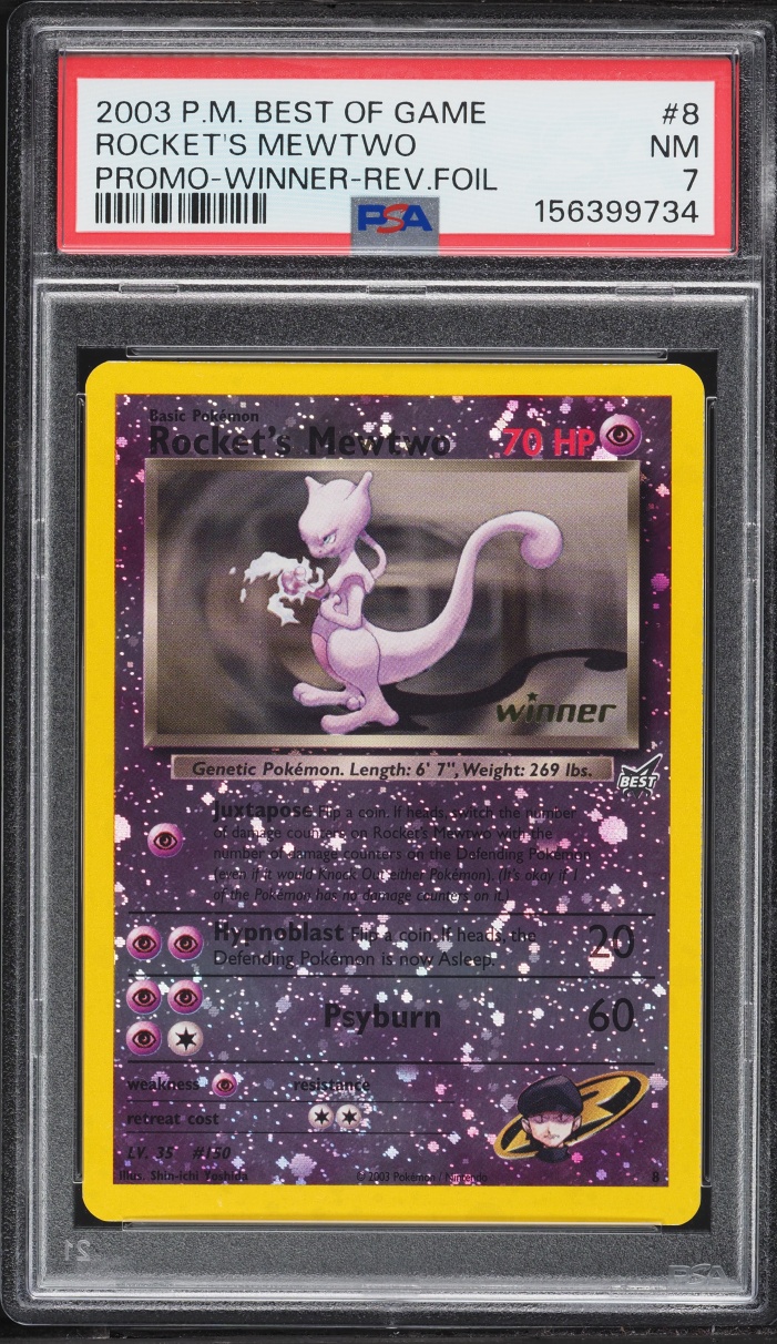 2003 Pokemon Best Of Game Promo Winner Reverse Holo Rocket's Mewtwo #8 PSA 7 NRMT