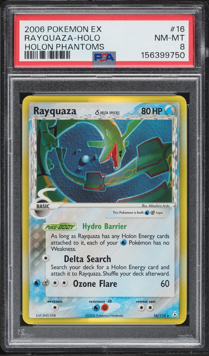 2006 Pokemon EX Holon Phantoms Holo Rayquaza #16 PSA 8 NM-MT
