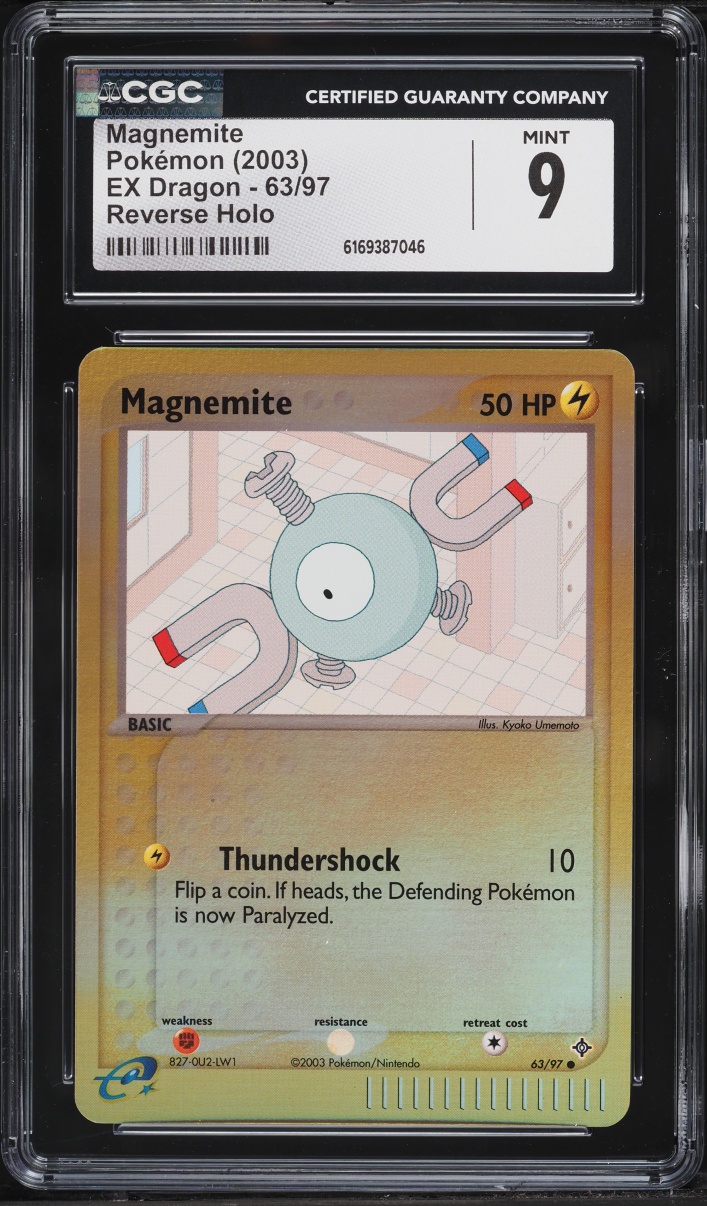 2003 Pokemon EX Dragon Reverse Holo Magnemite #63 CGC 9 MINT