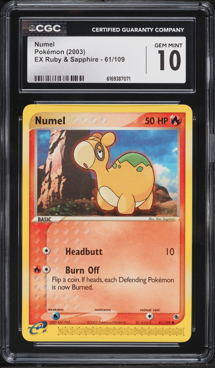 2003 Pokemon E-Card EX Ruby & Sapphire Numel #61 CGC 10 GEM MINT