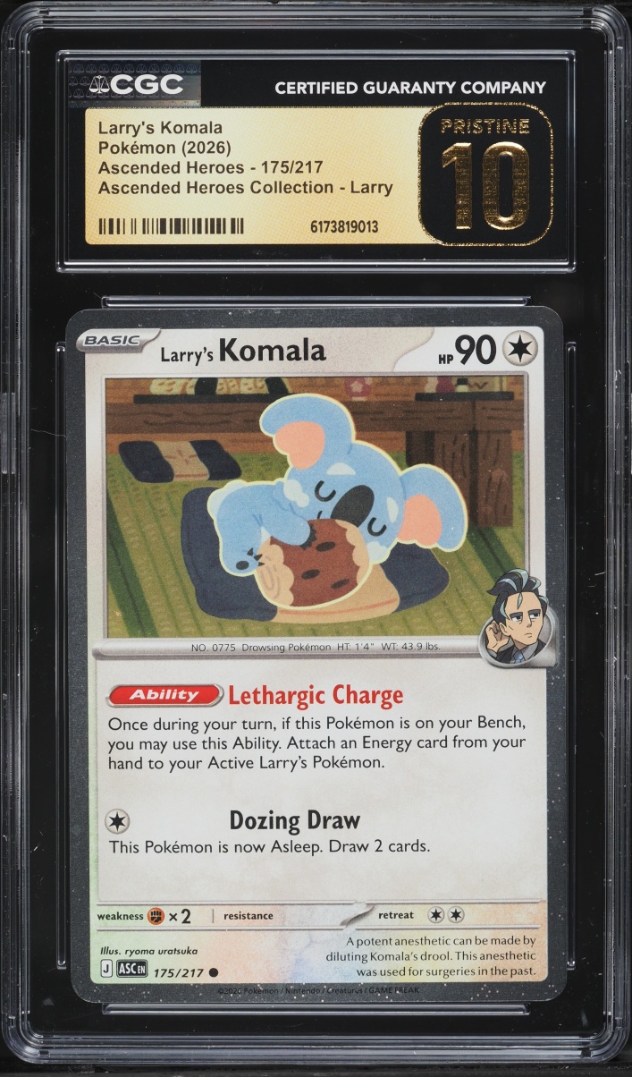 2026 Pokemon Mega Evolution Ascended Heroes Collection Larry's Komala #175 CGC 10 PRISTINE