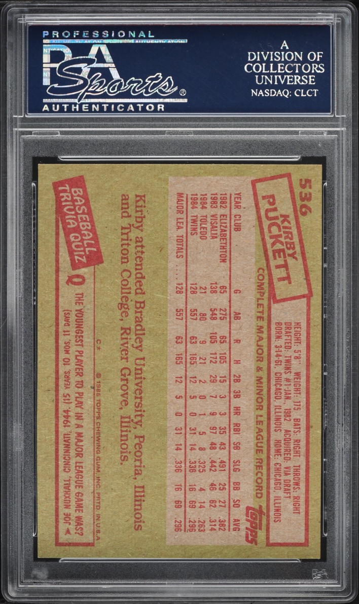 1985 Topps Kirby Puckett ROOKIE #536 PSA 9 MINT