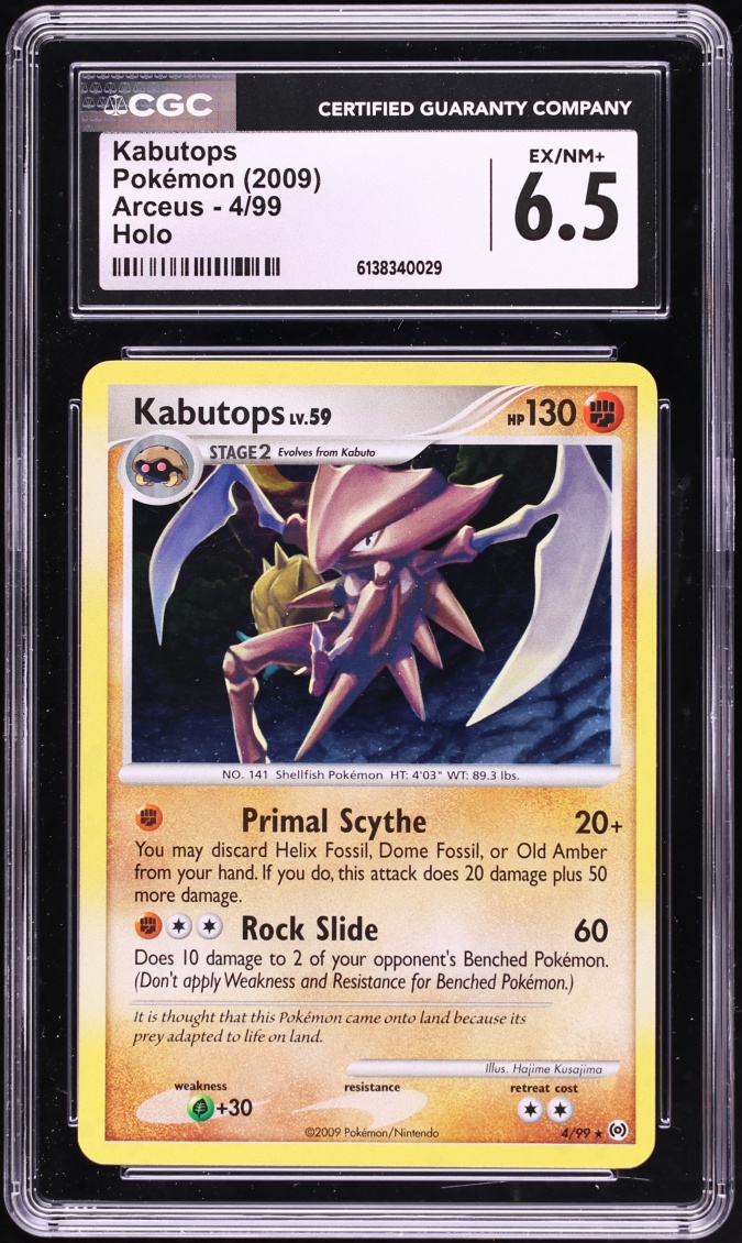 2009 Pokemon Platinum Arceus Holo Kabutops #4 CGC 6.5 EXMT+