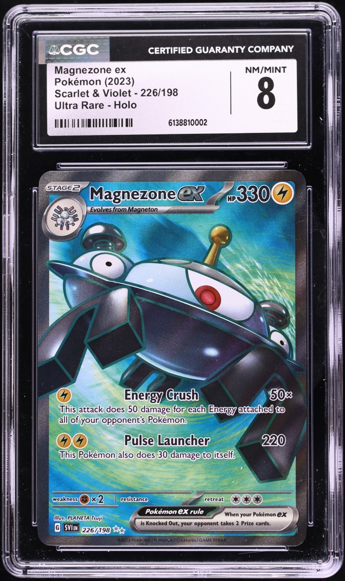 2023 Pokemon Scarlet & Violet Full Art Magnezone Ex #226 CGC 8 NM-MT