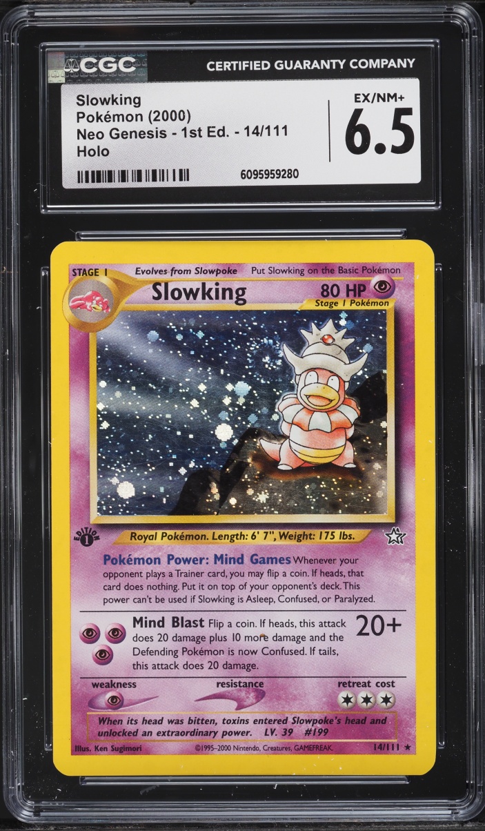2000 Pokemon Neo Genesis 1st Edition Holo Slowking #14 CGC 6.5 EXMT+