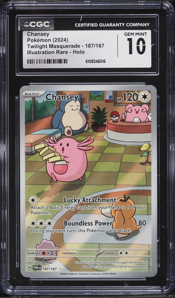 2024 Pokemon Scarlet & Violet Twilight Masquerade IR Chansey #187 CGC 10 GEM MINT