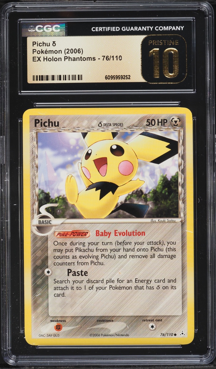 2006 Pokemon EX Holon Phantoms Pichu #76 CGC 10 PRISTINE
