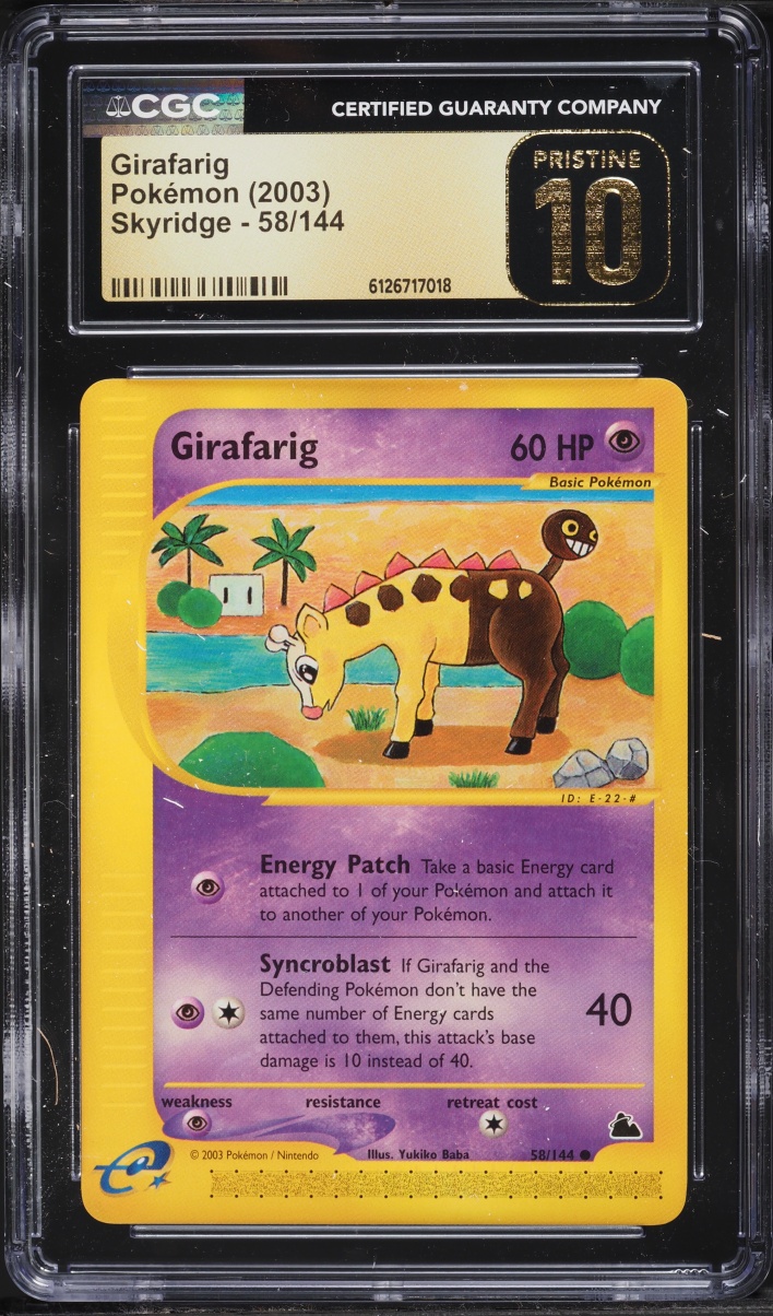 2003 Pokemon Skyridge Girafarig #58 CGC 10 PRISTINE
