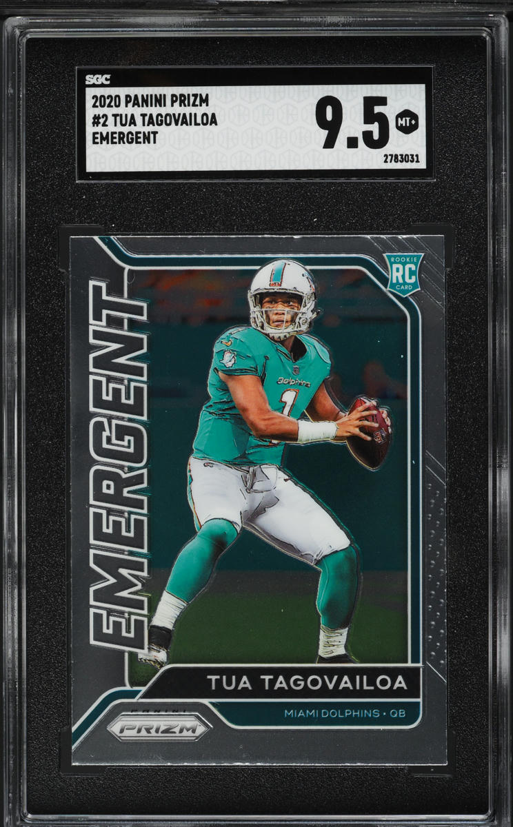 2020 Panini Prizm Emergent Tua Tagovailoa ROOKIE #2 SGC 9.5 MINT+