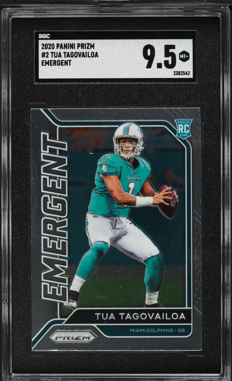 2020 Panini Prizm Emergent Tua Tagovailoa ROOKIE #2 SGC 9.5 MINT+