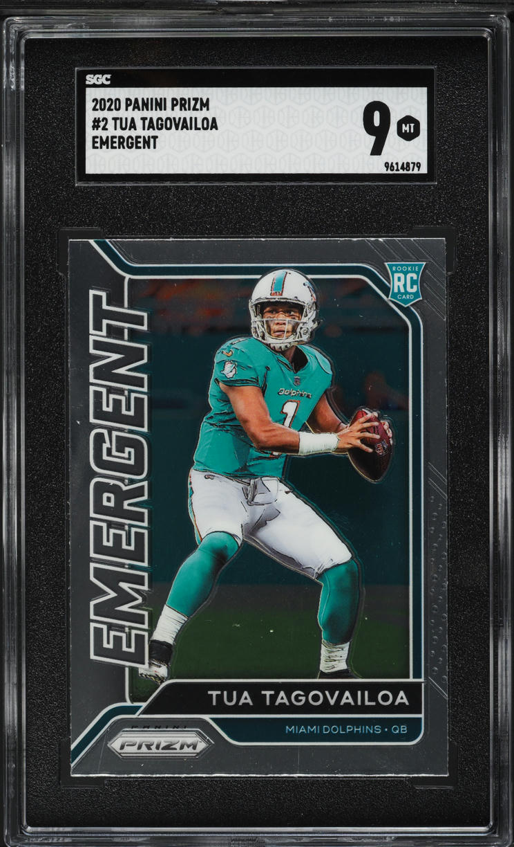 2020 Panini Prizm Emergent Tua Tagovailoa ROOKIE #2 SGC 9 MINT