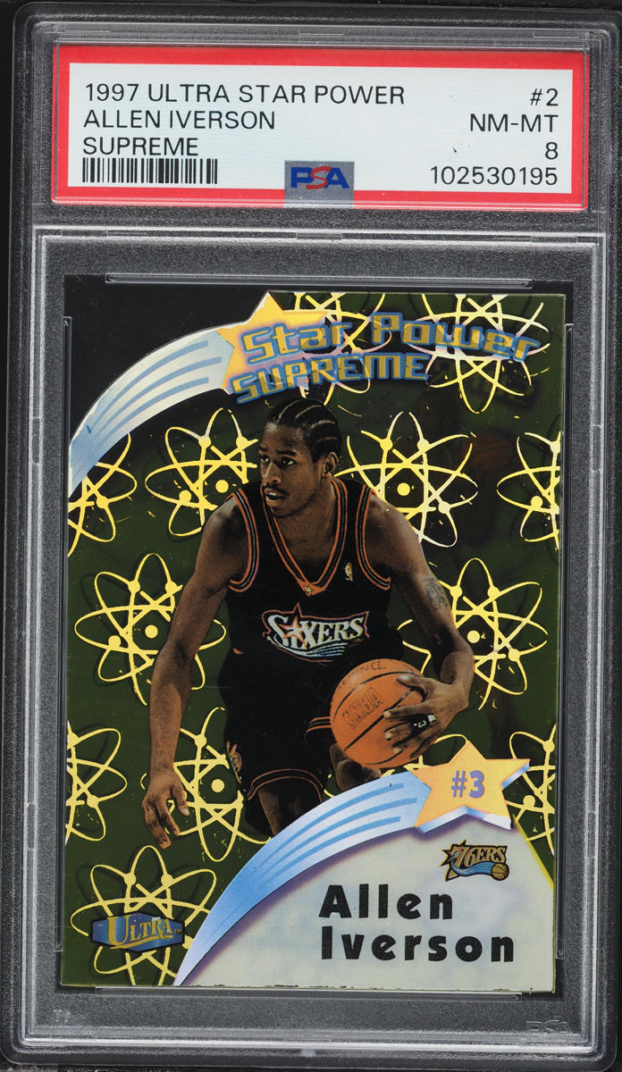1997 Ultra Star Power Supreme Die-Cut Allen Iverson #2 PSA 8 NM-MT