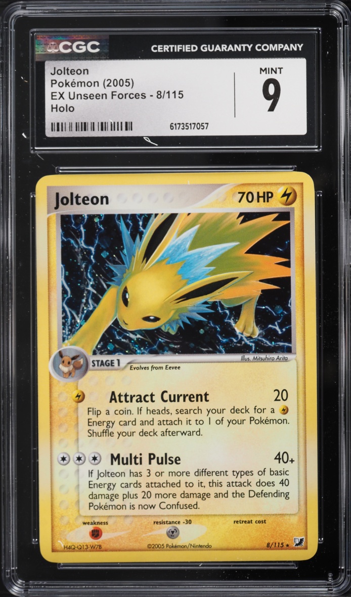 2005 Pokemon EX Unseen Forces Holo Jolteon #8 CGC 9 MINT
