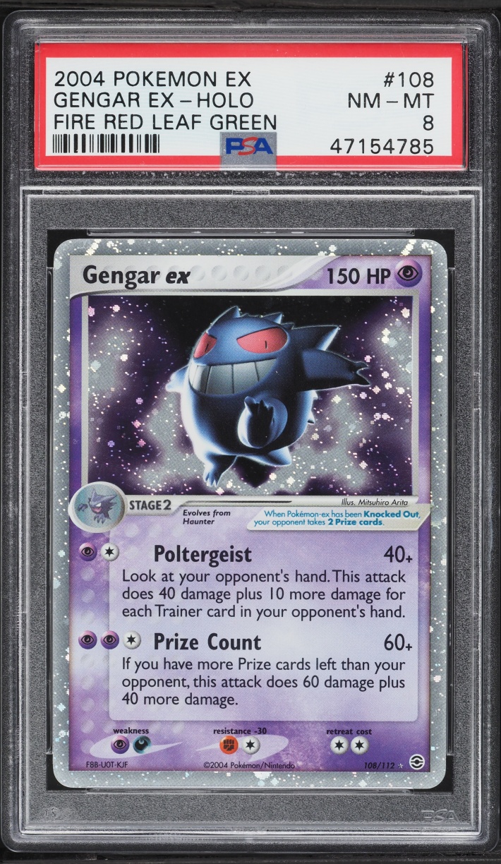 2004 Pokemon EX Fire Red & Leaf Green Holo Gengar ex #108 PSA 8 NM-MT