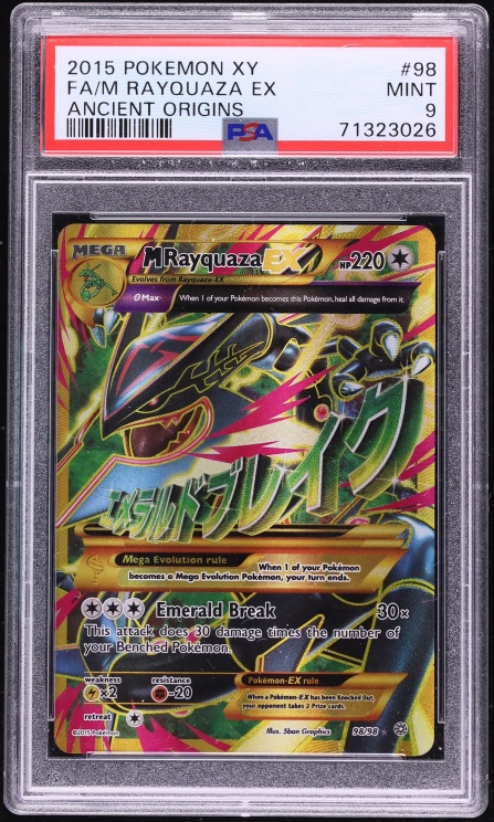 2015 Pokemon XY Ancient Origins Full Art M Rayquaza EX #98 PSA 9 MINT